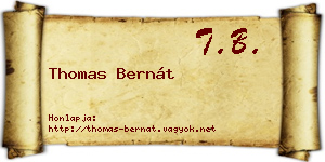 Thomas Bernát névjegykártya